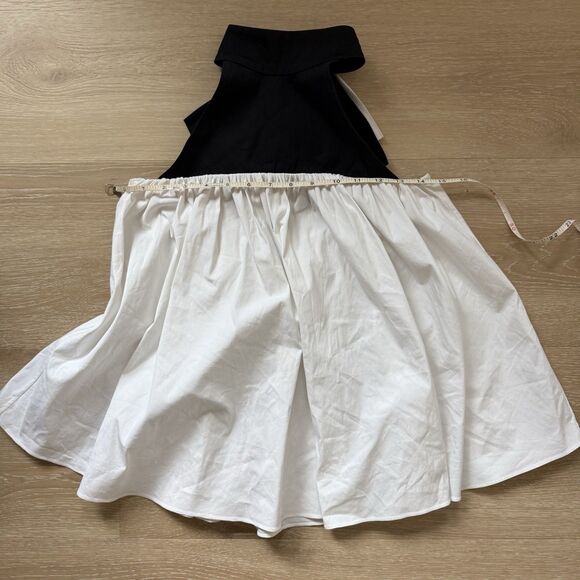 Caroline Constas Bow Halter Top White Sz M Volume Babydoll Peplum Color-block - Picture 10 of 15